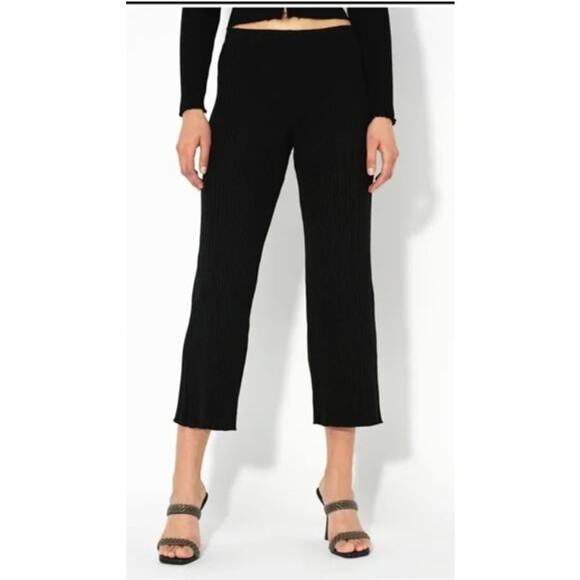 John Elliot Ginza Rib Cropped Pant Womens Black Size 0 USA Made - Picture 16 of 16